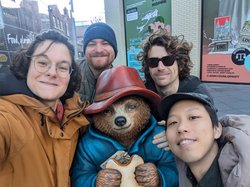 ECONOVO researchers around a Paddington Bear statue
