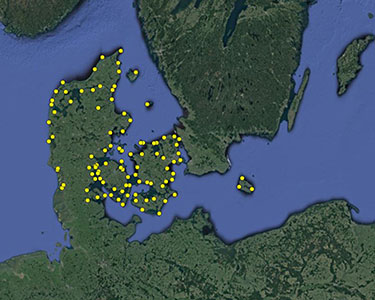 Map of sampling sites for the citizen science project